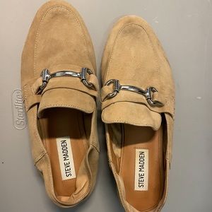 Tan Steve Madden suede loafers/flats. Used twice.